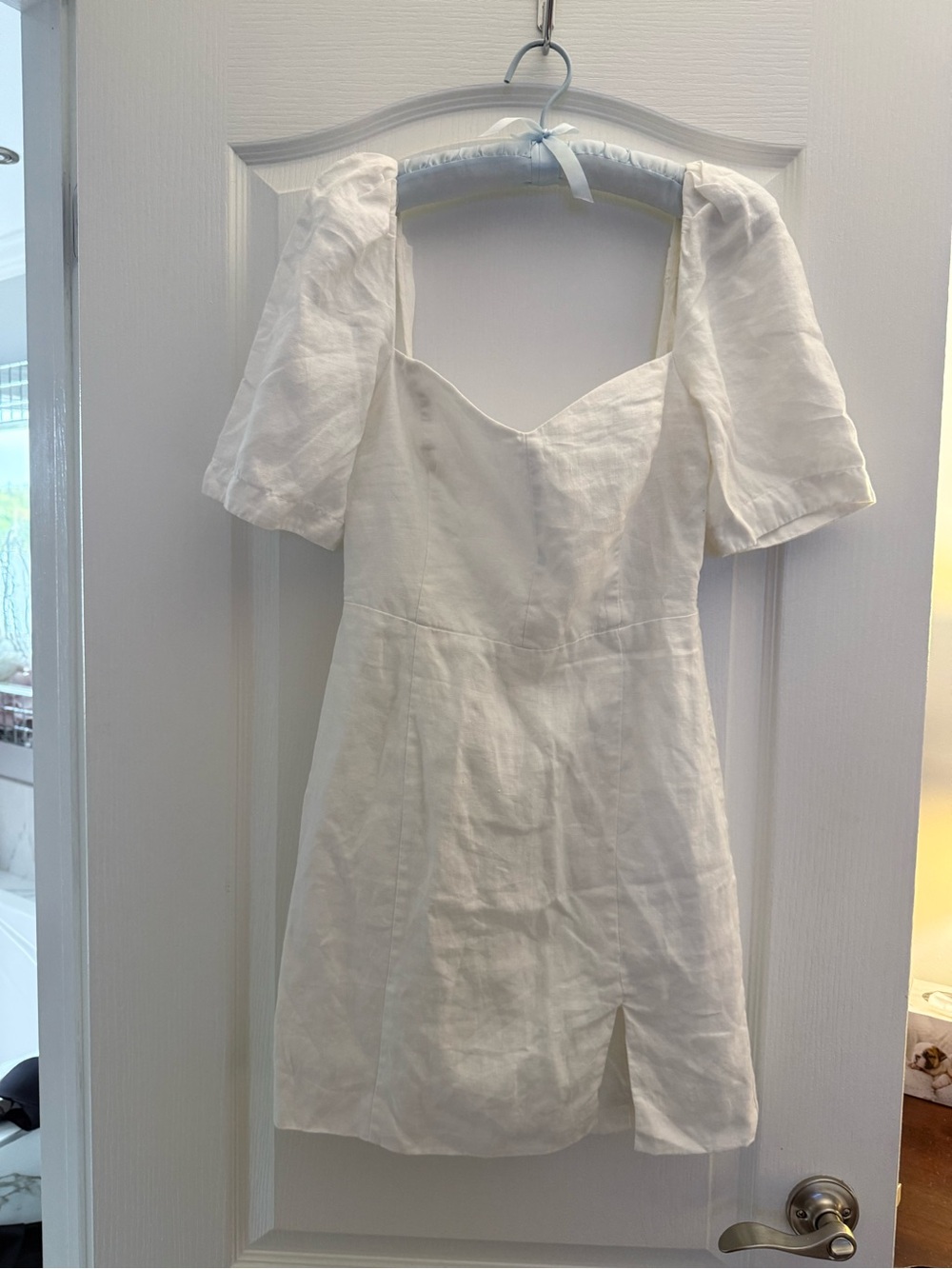 Wilfred Aritizia White Linen Mini Dress